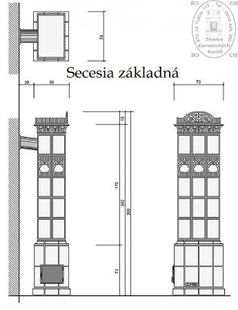 Kachľová pec "Secesia základná"